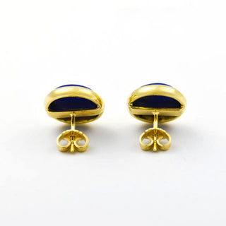 Ohrstecker aus 585 Gelbgold mit Lapislazuli, nachhaltiger second hand Schmuck perfekt aufgearbeitet