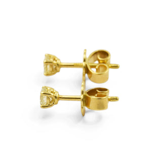 Brillantohrstecker aus 750 Gelbgold, nachhaltiger second-hand Schmuck perfekt aufgearbeitet