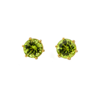 Ohrstecker aus 750 Gelbgold mit Peridot, nachhaltiger second hand Schmuck perfekt aufgearbeitet