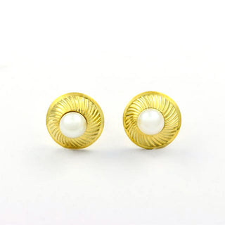 Perlenohrstecker aus 585 Gelbgold, nachhaltiger second hand Schmuck perfekt aufgearbeitet