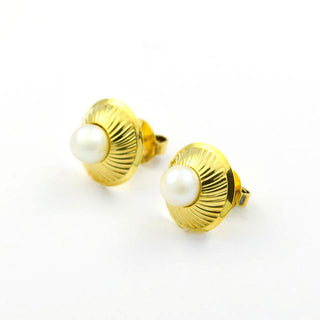 Perlenohrstecker aus 585 Gelbgold, nachhaltiger second hand Schmuck perfekt aufgearbeitet