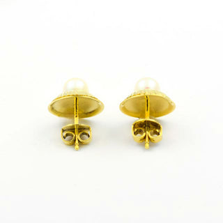 Perlenohrstecker aus 585 Gelbgold, nachhaltiger second hand Schmuck perfekt aufgearbeitet
