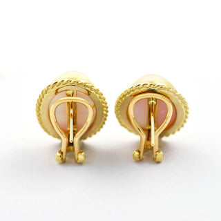 Perlenohrstecker mit Clipmechanik aus 585 Gelbgold, nachhaltiger second hand Schmuck perfekt aufgearbeitet