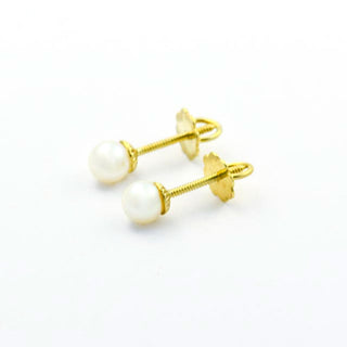 Perlenohrstecker aus 585 Gelbgold, nachhaltiger second hand Schmuck perfekt aufgearbeitet