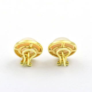 Perlenohrstecker aus 585 Gelbgold mit Brillant, nachhaltiger second hand Schmuck perfekt aufgearbeitet