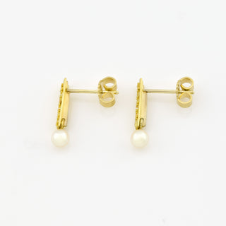 Perlenohrstecker aus 585 Gelbgold, nachhaltiger second hand Schmuck perfekt aufgearbeitet