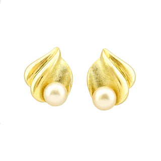 Perlenohrstecker aus 585 Gelbgold, nachhaltiger second hand Schmuck perfekt aufgearbeitet