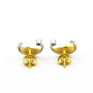 Brillantohrstecker aus 750 Gelbgold/Platin, nachhaltiger second hand Schmuck perfekt aufgearbeitet