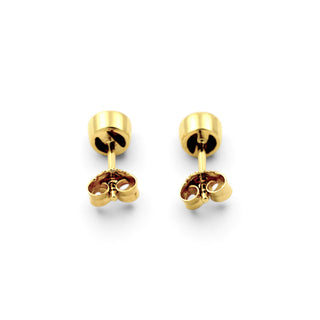 Rubinohrstecker aus 585 Gelbgold, nachhaltiger second-hand Schmuck perfekt aufgearbeitet