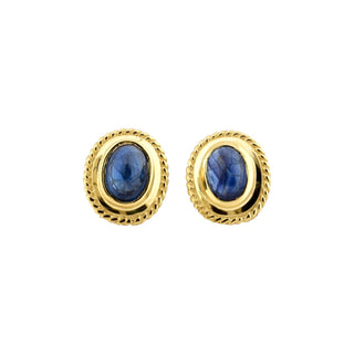 Saphirohrstecker aus 585 Gelbgold, nachhaltiger second-hand Schmuck perfekt aufgearbeitet