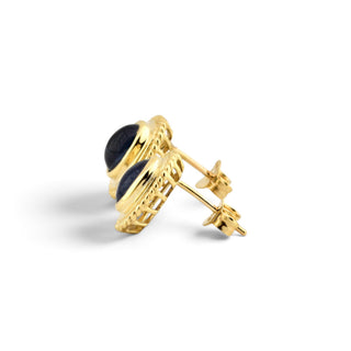 Saphirohrstecker aus 585 Gelbgold, nachhaltiger second-hand Schmuck perfekt aufgearbeitet