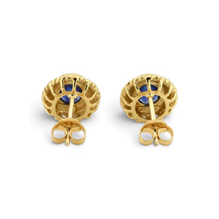 Saphirohrstecker aus 585 Gelbgold, nachhaltiger second-hand Schmuck perfekt aufgearbeitet