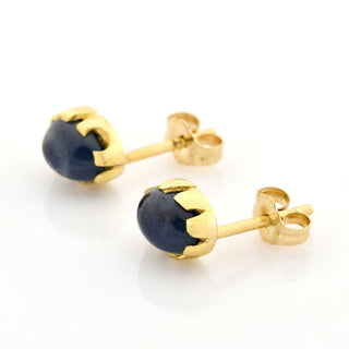 Saphirohrstecker aus 585 Gelbgold, nachhaltiger second hand Schmuck perfekt aufgearbeitet