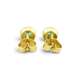 Smaragdohrstecker aus 585 Gelbgold, nachhaltiger second-hand Schmuck perfekt aufgearbeitet