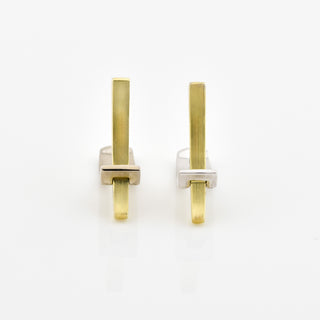 Ohrstecker aus 585 Gelb- und Weißgold, nachhaltiger second hand Schmuck perfekt aufgearbeitet