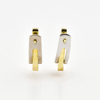 Ohrstecker aus 585 Gelb- und Weißgold, nachhaltiger second hand Schmuck perfekt aufgearbeitet