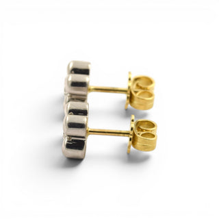 Brillantohrstecker aus 750 Gelb- und Weißgold, nachhaltiger second-hand Schmuck perfekt aufgearbeitet