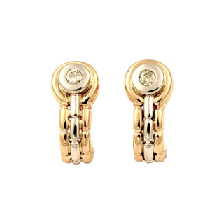 Brillantohrstecker aus 585 Gelb- und Weißgold, nachhaltiger second-hand Schmuck perfekt aufgearbeitet
