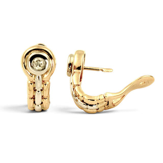 Brillantohrstecker aus 585 Gelb- und Weißgold, nachhaltiger second-hand Schmuck perfekt aufgearbeitet