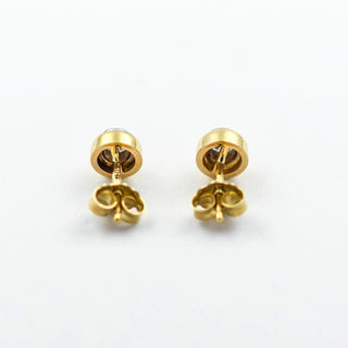 Brillantohrstecker aus 750 Gelb- und Weißgold, nachhaltiger second hand Schmuck perfekt aufgearbeitet