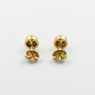 Brillantohrstecker aus 750 Gelb- und Weißgold, nachhaltiger second hand Schmuck perfekt aufgearbeitet