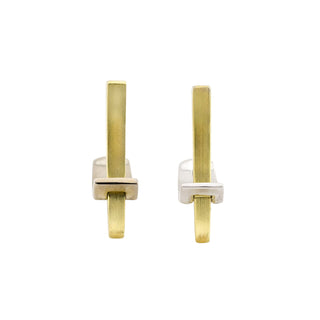 Ohrstecker aus 585 Gelb- und Weißgold, nachhaltiger second hand Schmuck perfekt aufgearbeitet