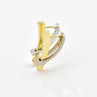 Ohrstecker aus 585 Gelb- und Weißgold, nachhaltiger second hand Schmuck perfekt aufgearbeitet