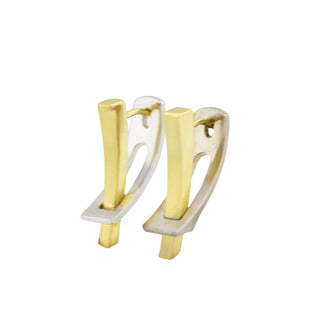 Ohrstecker aus 585 Gelb- und Weißgold, nachhaltiger second hand Schmuck perfekt aufgearbeitet