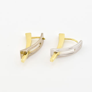 Ohrstecker aus 585 Gelb- und Weißgold, nachhaltiger second hand Schmuck perfekt aufgearbeitet