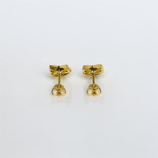 Brillantohrstecker Herzen aus 750 Gelbgold, nachhaltiger second hand Schmuck perfekt aufgearbeitet