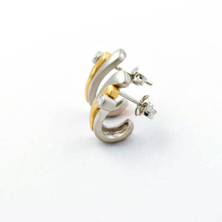 Brillantohrstecker aus 950 Platin/Gold, nachhaltiger second hand Schmuck perfekt aufgearbeitet