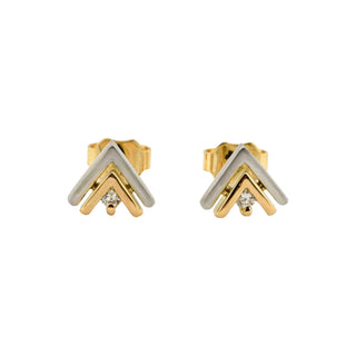 Brillantohrstecker aus 950 Platin/Gelbgold, nachhaltiger second hand Schmuck perfekt aufgearbeitet