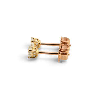 Brillantohrstecker aus 750 Rotgold, nachhaltiger second-hand Schmuck perfekt aufgearbeitet