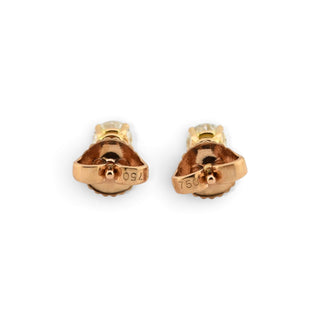 Brillantohrstecker aus 750 Rotgold, nachhaltiger second-hand Schmuck perfekt aufgearbeitet