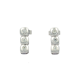 Brillantohrstecker aus 750 Weißgold, nachhaltiger second hand Schmuck perfekt aufgearbeitet