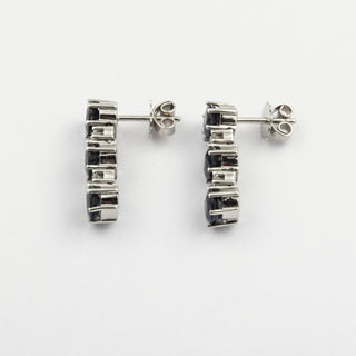 Saphirohrstecker aus 585 Weißgold mit Brillant, nachhaltiger second hand Schmuck perfekt aufgearbeitet