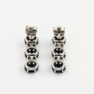 Saphirohrstecker aus 585 Weißgold mit Brillant, nachhaltiger second hand Schmuck perfekt aufgearbeitet