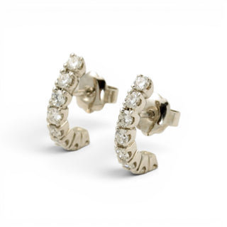 Brillantohrstecker aus 585 Weißgold, nachhaltiger second hand Schmuck perfekt aufgearbeitet
