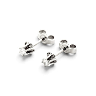 Brillantohrstecker aus 585 Weißgold, nachhaltiger second-hand Schmuck perfekt aufgearbeitet