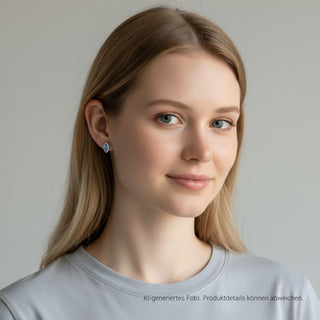 Ohrstecker aus 750 Weißgold mit Topas, nachhaltiger second-hand Schmuck perfekt aufgearbeitet