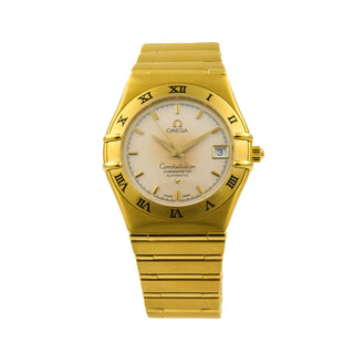 Omega Armbanduhr Constellation 95 Automatik mit Datumsanzeige und Chronometer, Leuchtindizes und Schnellschaltung, gebrauchte Luxusuhr im Top-Zustand