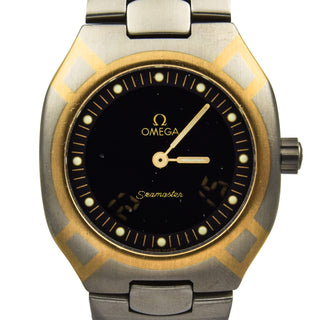 Omega Seamaster Polaris Multifunktion Quarzwerk mit Chronograph, Datumsanzeige, Wecker, Leuchtindizes und Leuchtzeigern, gebrauchte Luxusuhr im Top-Zustand