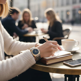 Omega Seamaster Polaris Multifunktion Quarzwerk mit Chronograph, Datumsanzeige, Wecker, Leuchtindizes und Leuchtzeigern, gebrauchte Luxusuhr im Top-Zustand