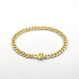 Brillantarmband aus 585 Gelb- und Weißgold, nachhaltiger second hand Schmuck perfekt aufgearbeitet