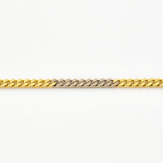 Panzerarmband aus 585 Gelb- und Weißgold, nachhaltiger second hand Schmuck perfekt aufgearbeitet