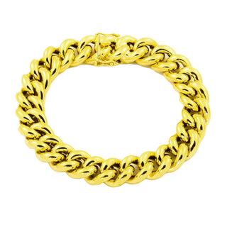 Panzerarmband aus 585 Gelbgold, nachhaltiger second hand Schmuck perfekt aufgearbeitet