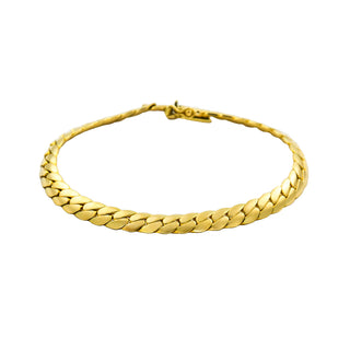 Navettepanzerarmband aus 585 Gelbgold, nachhaltiger second hand Schmuck perfekt aufgearbeitet