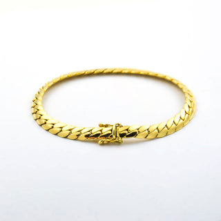 Navettepanzerarmband aus 585 Gelbgold, nachhaltiger second hand Schmuck perfekt aufgearbeitet