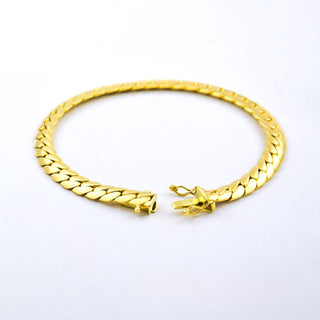 Navettepanzerarmband aus 585 Gelbgold, nachhaltiger second hand Schmuck perfekt aufgearbeitet