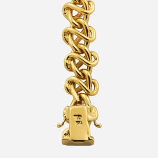 Panzerarmband aus 750 Gelbgold, nachhaltiger second hand Schmuck perfekt aufgearbeitet